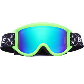 De groene Glazen van de Kleuren Comfortabele Ski, de Aanpassings Nylon Riem van Sneeuwbeschermende brillen leverancier